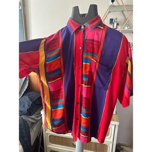 Vintage International Clothing Company Koala Button Up Colorblock Shirt